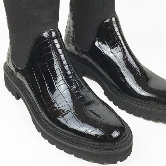 Loeffler Randall Patent Leather Mid-Calf Chelsea Boots - Picture 3 of 14